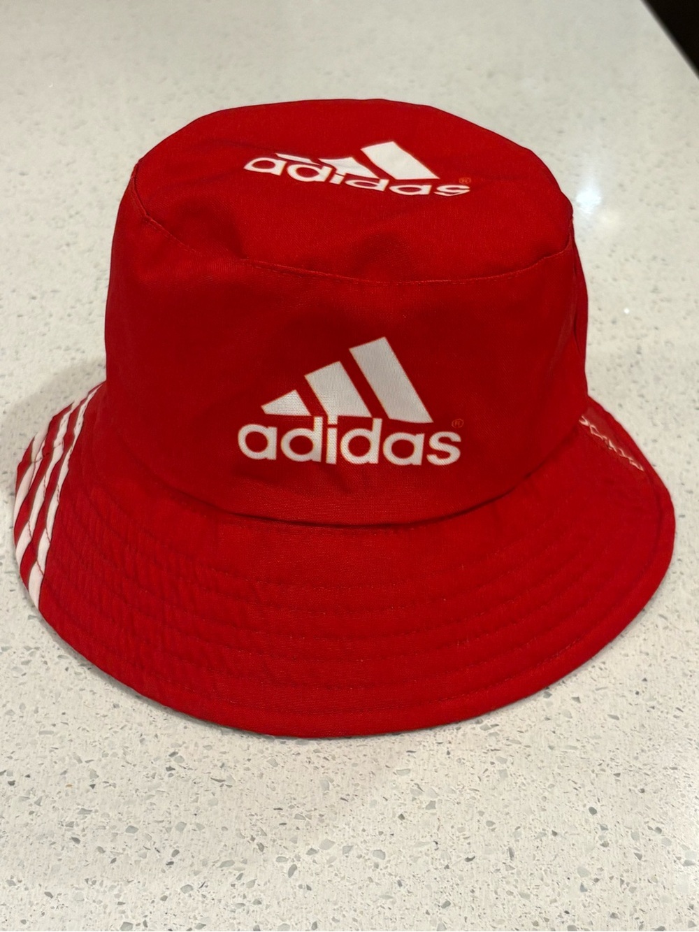 New Red Athletic Bucket Hat One Size Fits All Striped Outdoors Cap